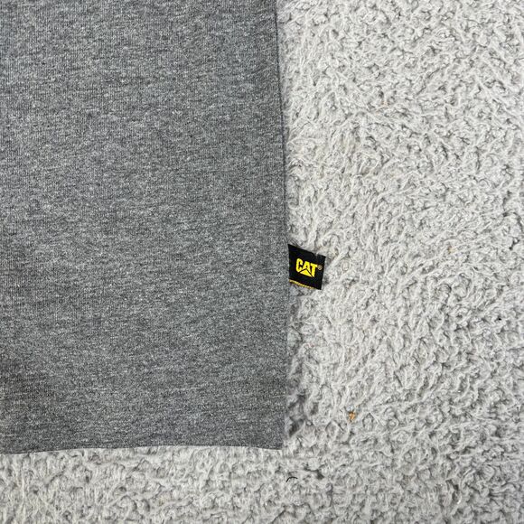CAT Caterpillar T Shirt Mens Medium Grey Logo Crew Neck Short Sleeve Work Logo - Picture 2 of 10